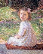 Perry, Lilla Calbot Girl with a Pink Bow oil on canvas